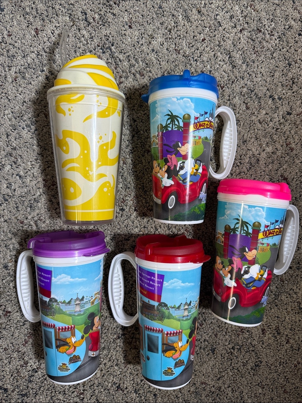 Walt Disney World Whirley Rapid Fill Souvenir Travel Mugs & Dole Whip Tumbler